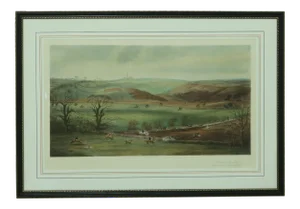 The Duke of Beauforts Framed & Matted Vintage Engraving Hunt Scene