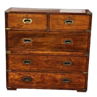Brass Bound Campaign Chest For Sale