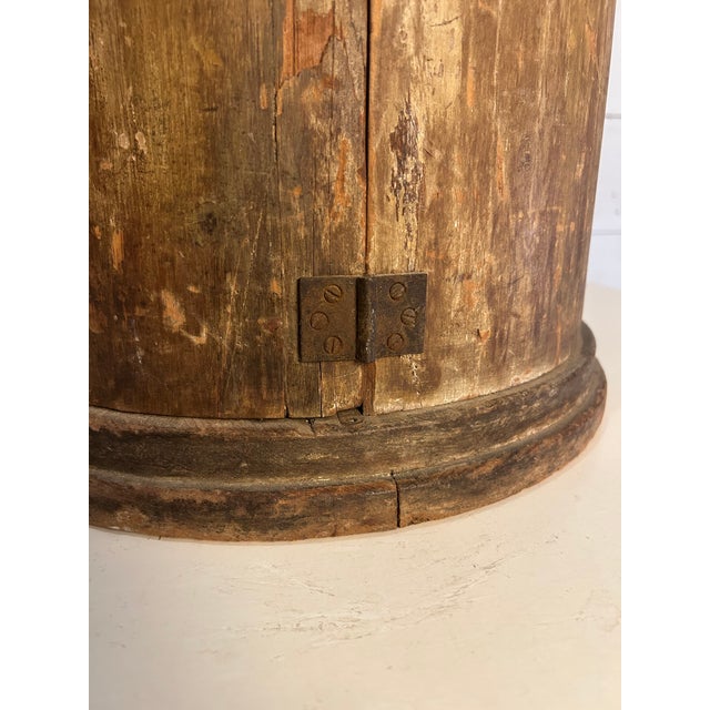 Brown Antique Pine Cabinet/Pedestal For Sale - Image 8 of 10