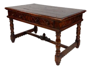 Italian Renaissance Writing Table W/2 Drawers