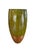 Contemporary Vintage Hand-Turned Solid Wood Olive Green Sculptural Vase With Ribbed Base – Organic Modern, 14”h For Sale - Image 3 of 7