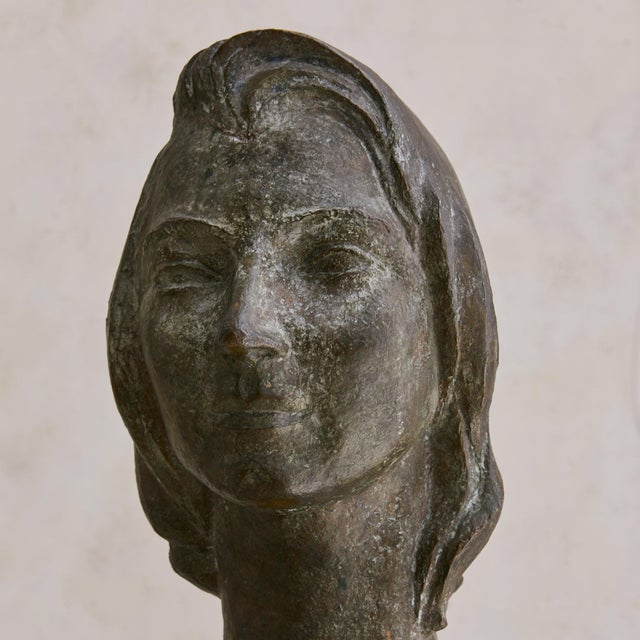 Mid 20th Century Mid-Century Cast Bronze Bust, Signed E. Gallay with Pastori Foundry Mark For Sale - Image 5 of 8