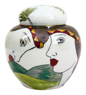 1980s Postmodern William Alexander Studio Art Pottery Lidded Jar
