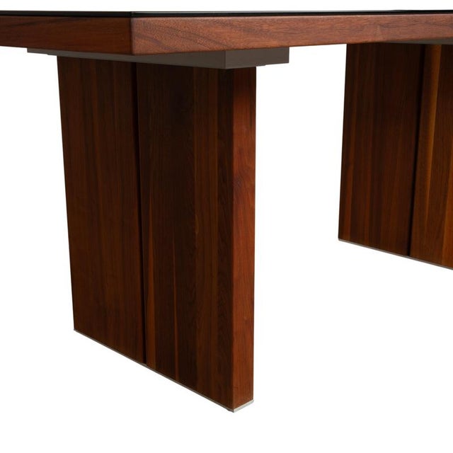 Black and Brown Dining Table in Wood and Glass by Rolf Benz For Sale - Image 5 of 11