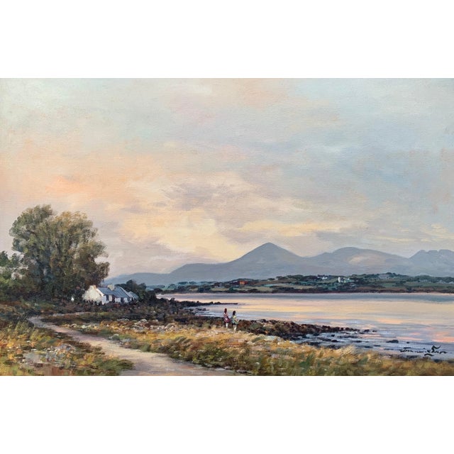 Original Oil Painting of Murlough Bay with the Mourne Mountains in the Distance, Ireland Art measures 30 x 20 inches Frame...