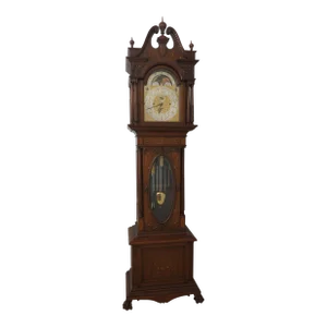 Elliot 9 Tube Highly Inlaid & Carved Mahogany Grandfather Clock