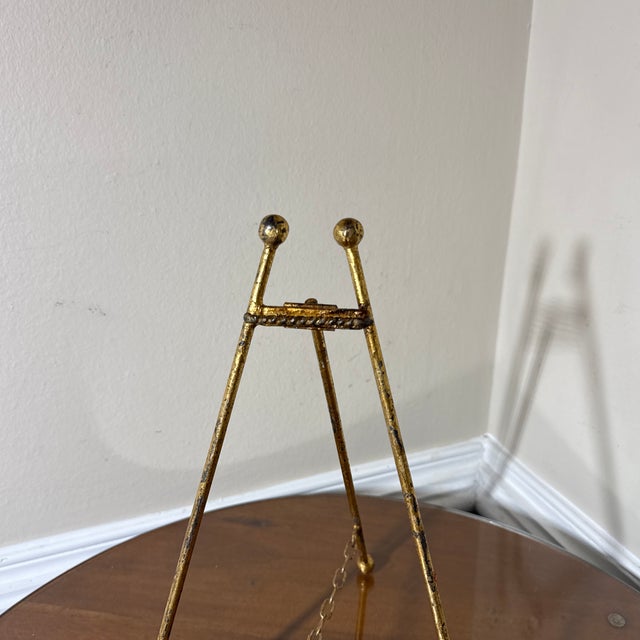1970s Vintage Italian Gilt Tole Table Easel For Sale - Image 5 of 6