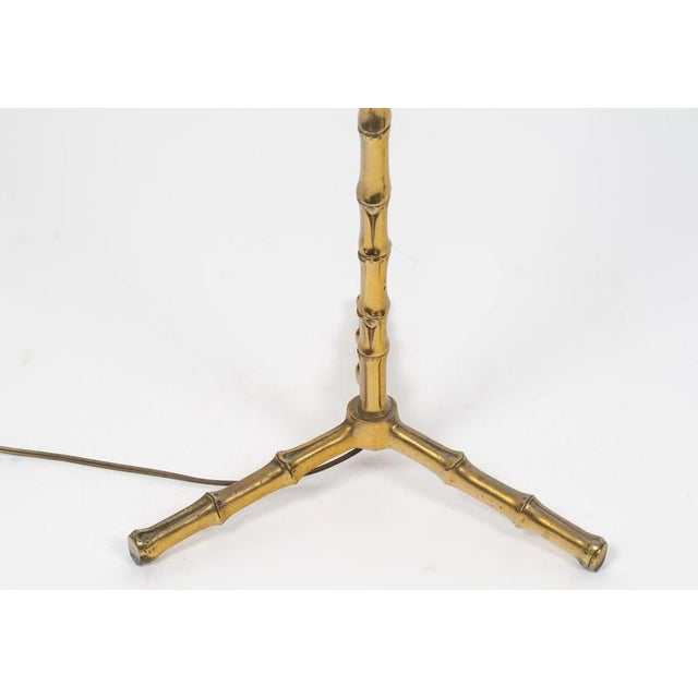 Brass Imitating Bamboo Floor Lamp, 1950s For Sale - Image 8 of 9