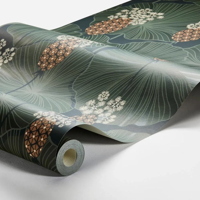 Derived from a hand-painted design, Umbrella Leaves is at once lush and otherworldly. This product is FSC Certified....