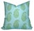 Modern Paisley Pillow Cover in Blue and Green, 22x22 Pillow For Sale - Image 3 of 4