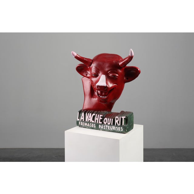 Black Art Deco The Laughing Cow Advertising Sculpture from Novita, France, 1920s For Sale - Image 8 of 17