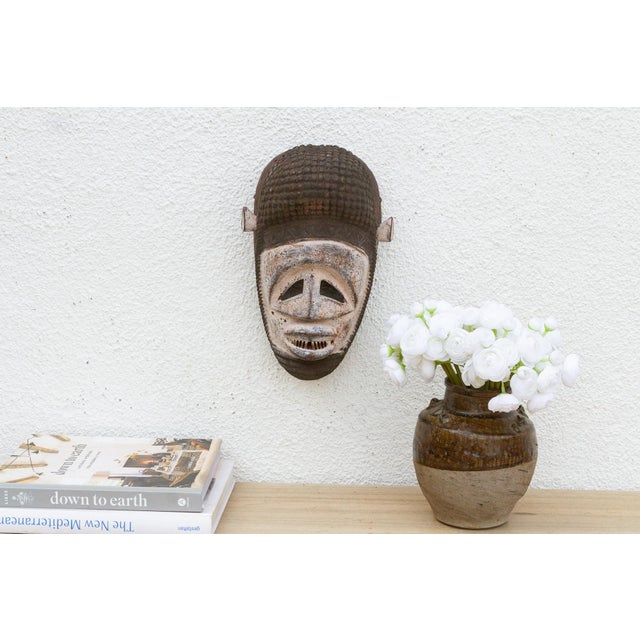 Black Carved & Painted Black & White Mask For Sale - Image 8 of 8