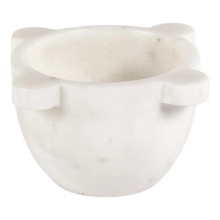 Ross Marble Mortar / Condiment Bowl, Small, White For Sale