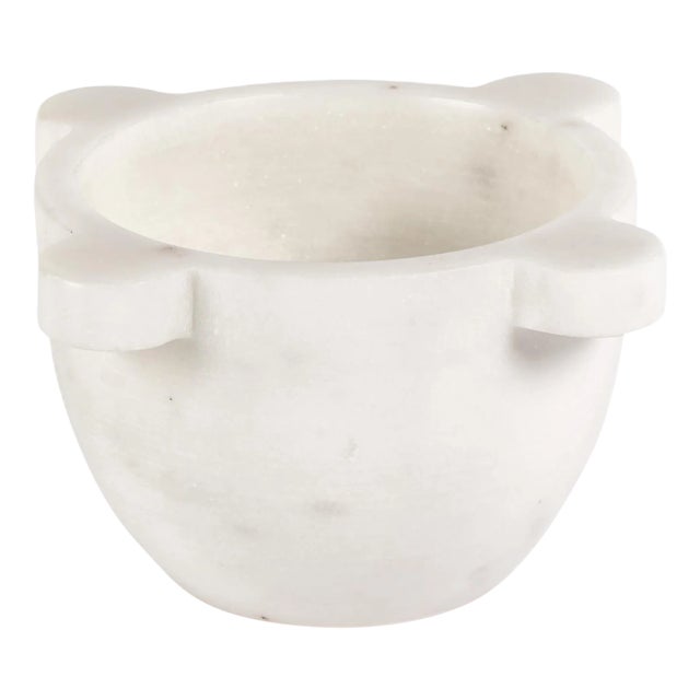 Ross Marble Mortar / Condiment Bowl, Small, White For Sale
