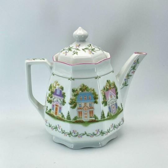 Victorian 1995 The Lenox Village / Spice Village Coffee Pot With Lid Vintage (Unused) For Sale - Image 3 of 18