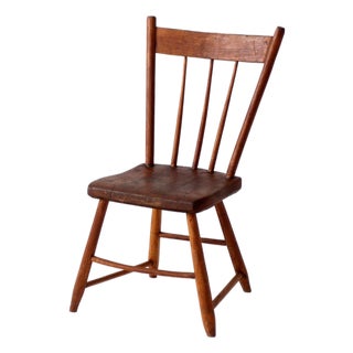 Antique Plank Seat Country Chair For Sale
