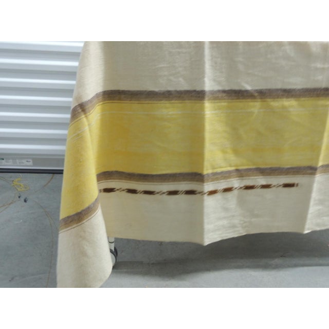 Vintage Large Yellow & Brown Sheer Woven Moroccan Textile For Sale - Image 4 of 6