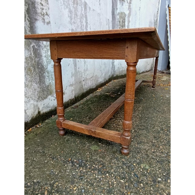 Rustic Oak Farmhouse Table For Sale - Image 5 of 18