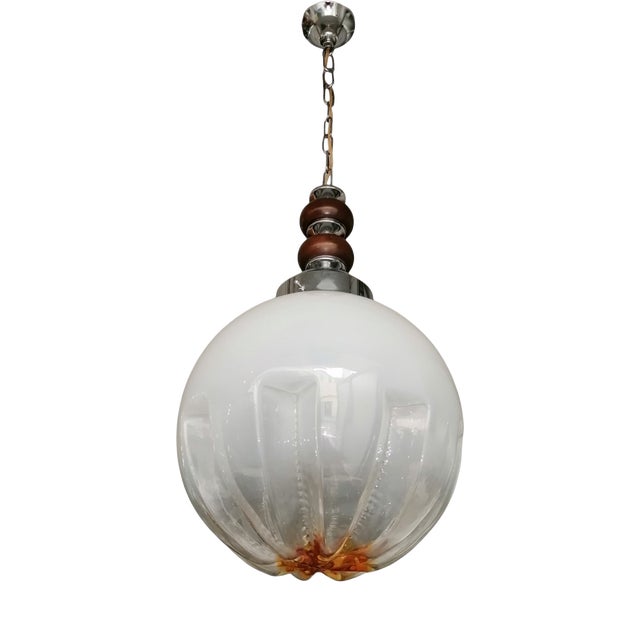 Murano Glass Pendant Lamp in the style of Mazzega, 1960s For Sale
