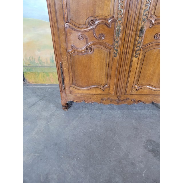 Brown Small Louis XV Oak Wardrobe For Sale - Image 8 of 13