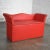 Vintage Coral Vinyl Faux Leather Cedar Lined Storage Bench Settee With Nail Head Detail For Sale - Image 6 of 13