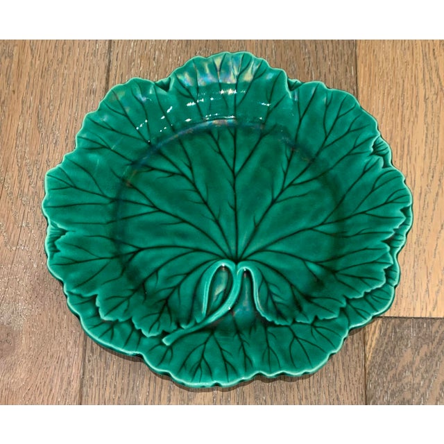 Late 20th Century Vintage Green Wedgewood Cabbage Plate For Sale - Image 5 of 5