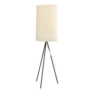 Tripod with Pleated Plastic Shade, 1950s For Sale
