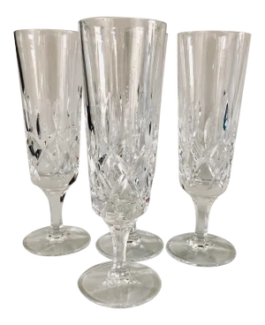 Contemporary Gorham Crystal " King Edward" Pattern Champagne Glasses S/4
