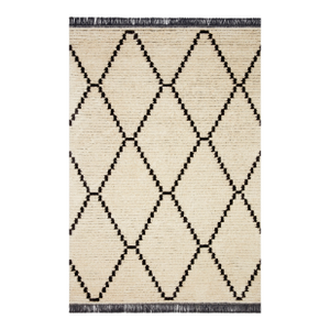 Chris Loves Julia x Loloi Alice Rug Cream / Charcoal Diamond 2'-7" x 4' Accent Rug