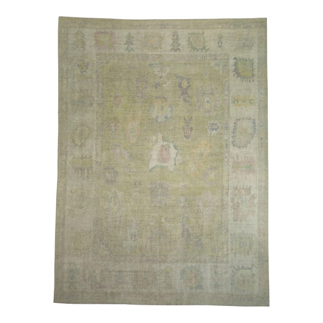 Turkish Oushak Rug 10'4" x 14' #18647 For Sale