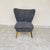 Brown Vintage Chair in Heather Grey Fabric, 1960s For Sale - Image 8 of 8