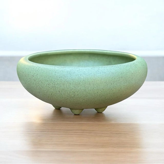 Mid 20th Century Green Haeger Round Ceramic Planter For Sale - Image 5 of 9