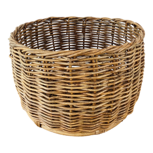 Vintage Rustic Woven Wicker / Reed Basket Planter Organizer