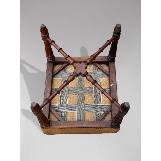 Wood Regency Rosewood Leather Stool, 1825 For Sale - Image 7 of 10