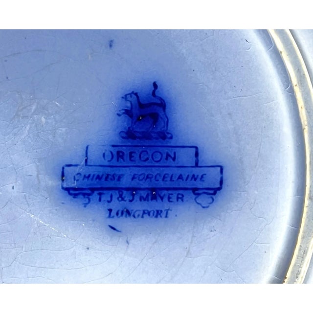 Vintage Asian Design Porcelain Blue and White Plates- Set of 3 For Sale - Image 11 of 12