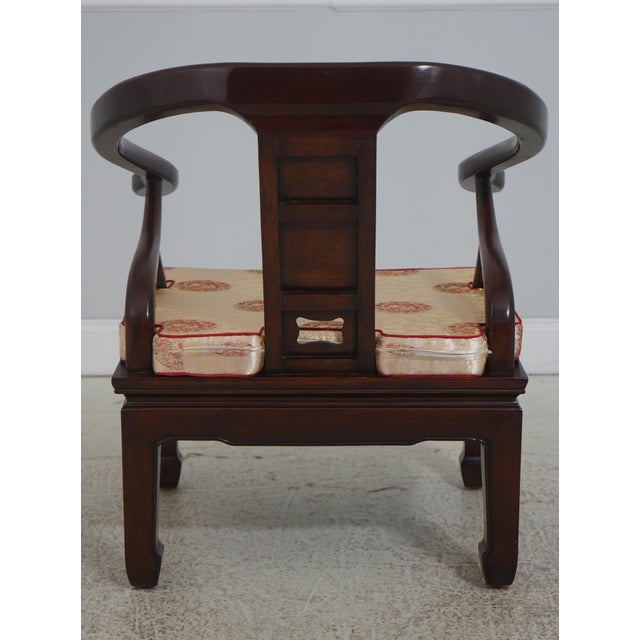 Pair of Vintage Chinese Rosewood Carved Armchairs For Sale - Image 4 of 18