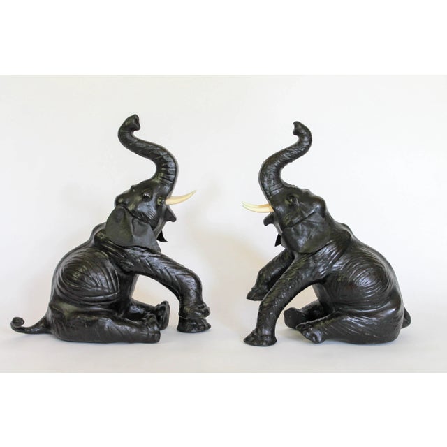 Vintage Leather Elephants - a Pair For Sale - Image 9 of 9