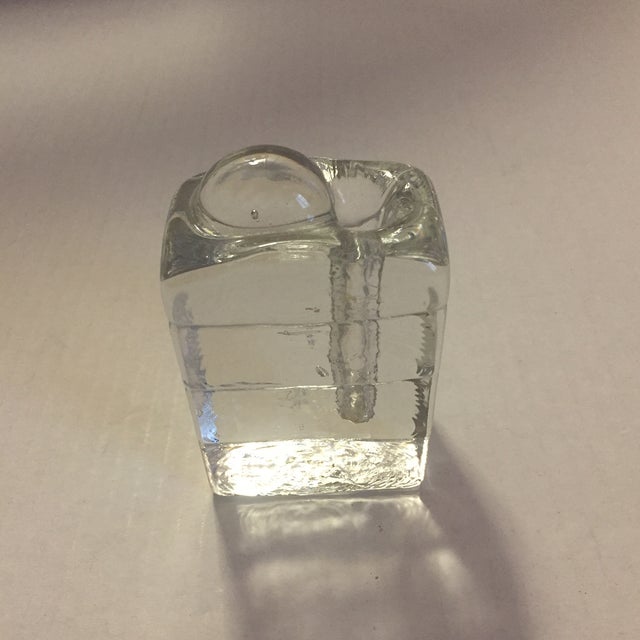MidCentury Modern Solid Molten Glass Cube Bud Vase Chairish