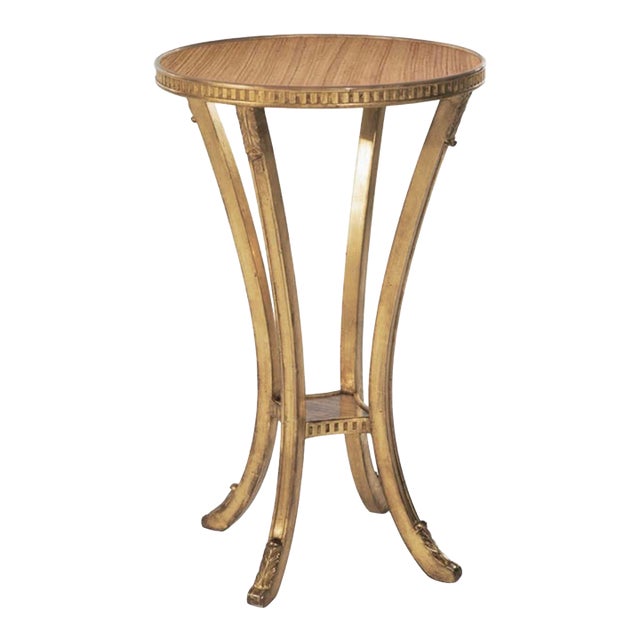 Dessin Fournir Blaire Zebrawood & Giltwood Side Table #4008 For Sale