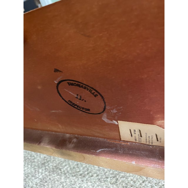 Vintage Thomasville Mahogany Collection Queen Size Rice-Post Bed For Sale - Image 16 of 17