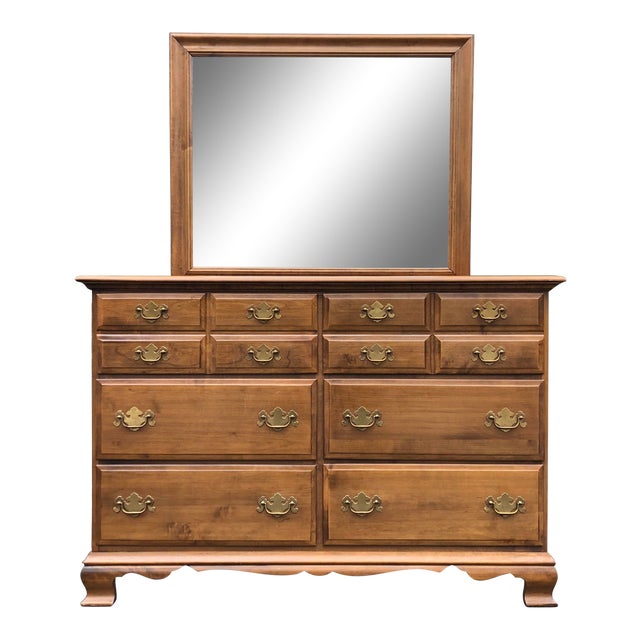 Sterlinghouse Collections Solid Maple Dresser and Mirror Chairish