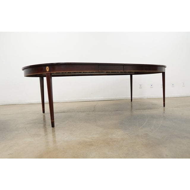 Vintage Stickley Federal Style Inlaid Mahogany Dining Room Table For Sale - Image 10 of 18