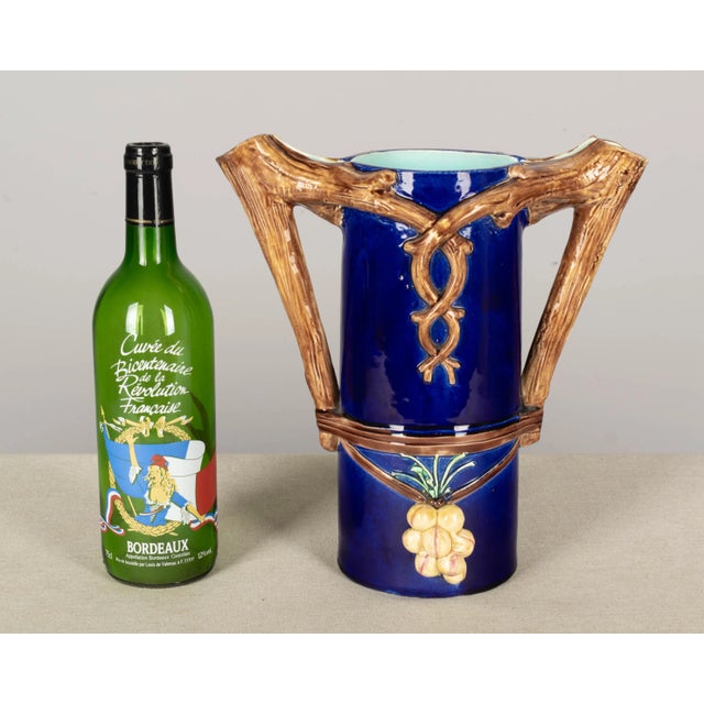 Ceramic 1920s French Majolica Pitchers or Vases - a Pair For Sale - Image 7 of 10