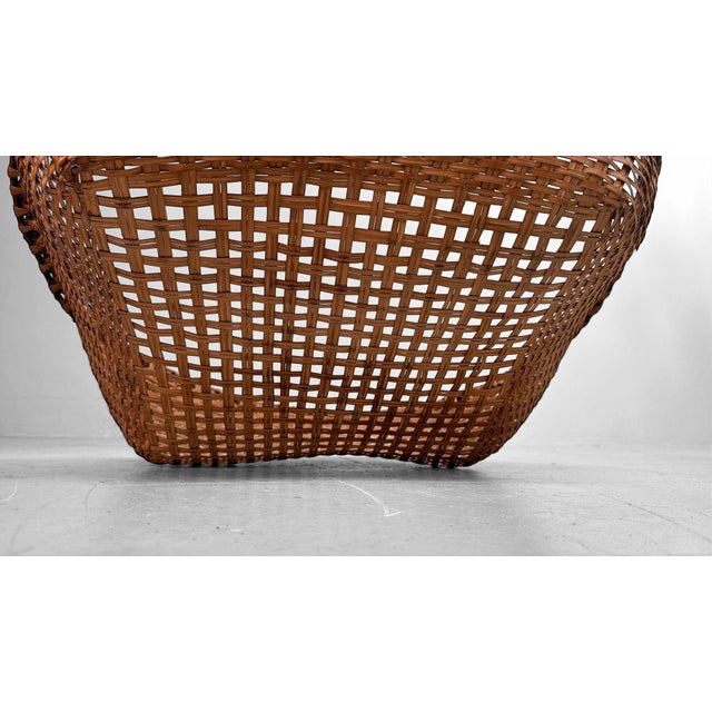 Vintage Japanese Bamboo Basket, 1970s For Sale - Image 11 of 12