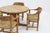 Mid-Century Modern Vintage Dining Table and Dining Chairs in Pine and Papercord, 1970s, Set of 5 For Sale - Image 3 of 15