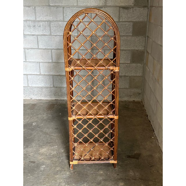 1980s Bamboo and Cane Etagere Shelf For Sale - Image 11 of 12