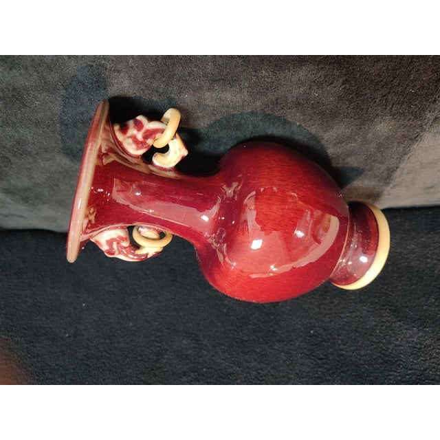 Chinese Ceramic Vase,Jun Ware Red Glaze Porcelain Double Ears Vase For Sale - Image 11 of 13