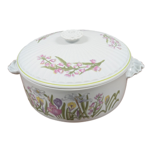 Vintage Shafford Oval Covered Casserole Herbs & Spices Quart Large