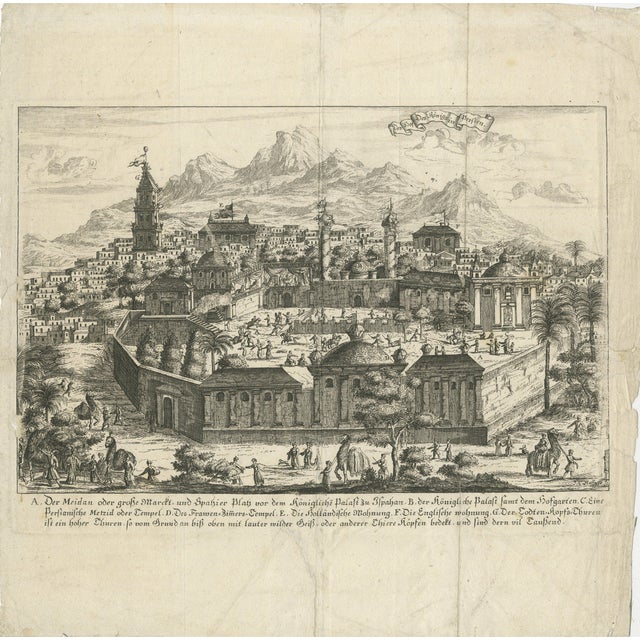 J.C. Haffner, Panoramic View of Isfahan, 1690, Paper For Sale