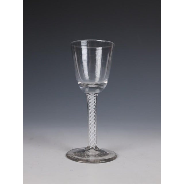 18th Century Georgian Opaque Twist Wine Glass, Double-Series Stem, Circa 1770 An elegant and finely proportioned Georgian...